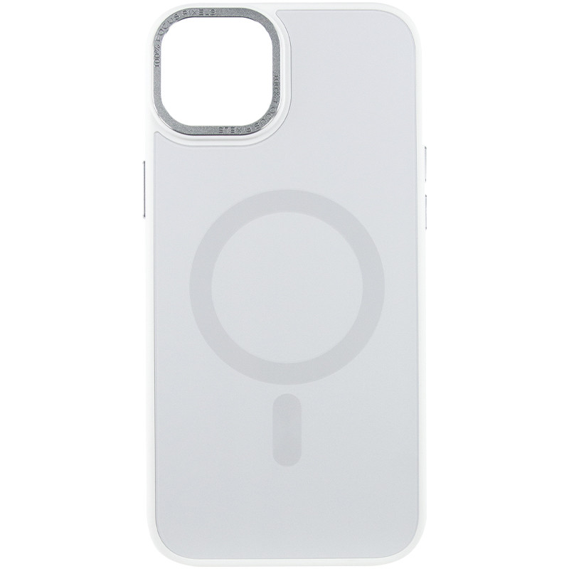 Чохол TPU+Glass Sapphire Midnight Open Camera with Magnetic Safe на Apple iPhone 15 Plus (6.7") (Білий / White)