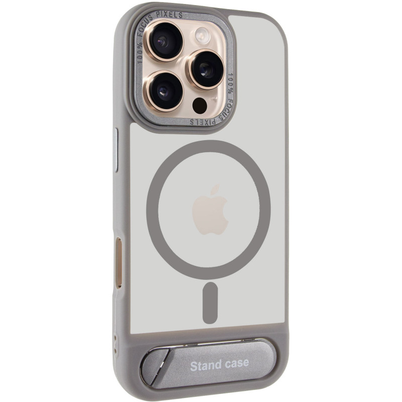 TPU+PC чехол Stand case для Apple iPhone 16 Pro Max (6.9") (Grey)