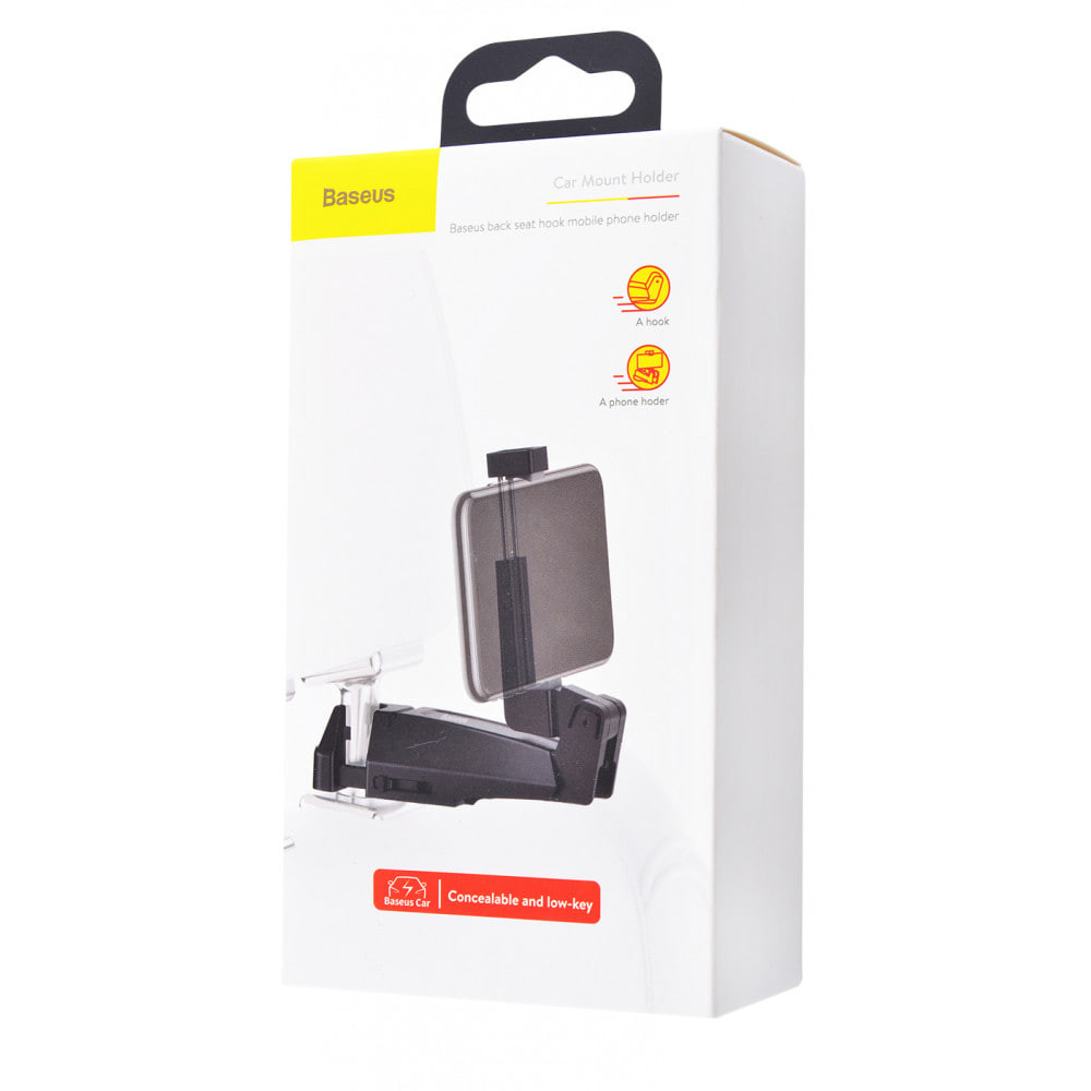 Купити Автотримач Baseus Backseat Vehicle Phone Hook, + гак-вішалка (SUHZ-A01) (Black) на vchehle.ua