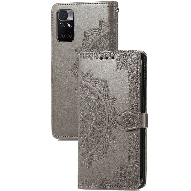 Кожаный чехол-книжка Art Case с визитницей для Xiaomi Redmi 10 (Серый) в магазине vchehle.ua