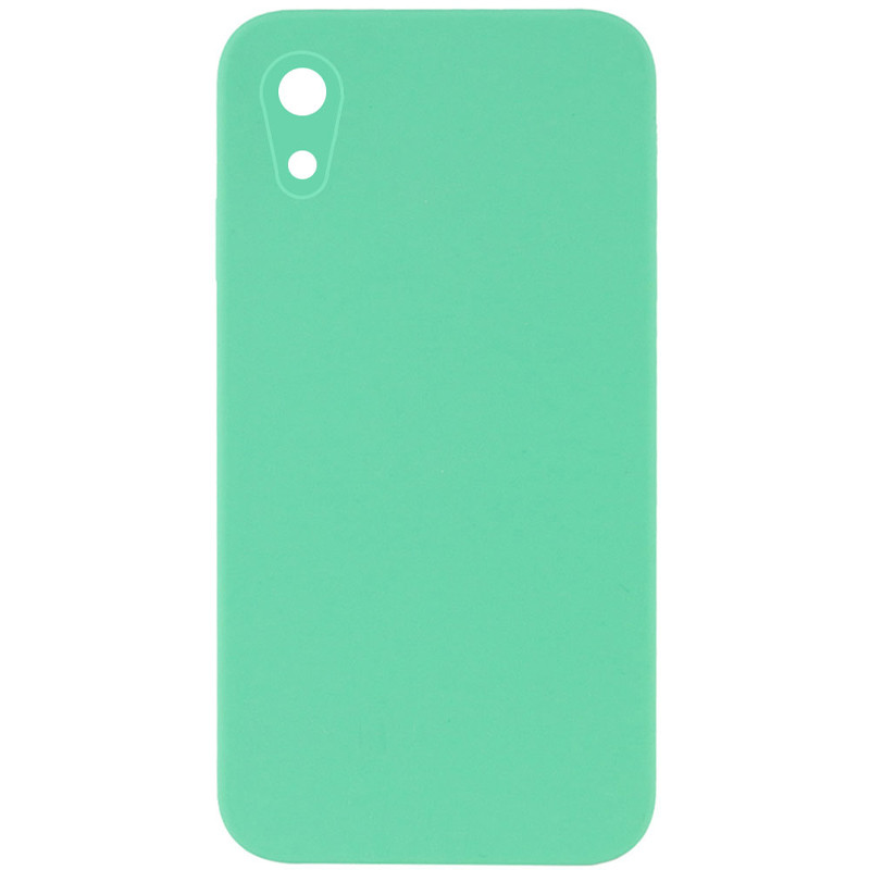 Silicone Case Square Full Camera Protective (AA) NOLOGO на Apple iPhone XR (6.1") (Зелений / Spearmint)