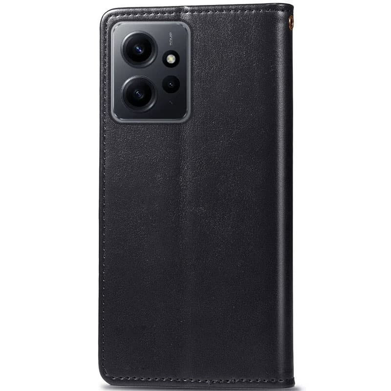 Фото Кожаный чехол книжка GETMAN Gallant (PU) для Xiaomi Redmi Note 12 4G (Черный) на vchehle.ua