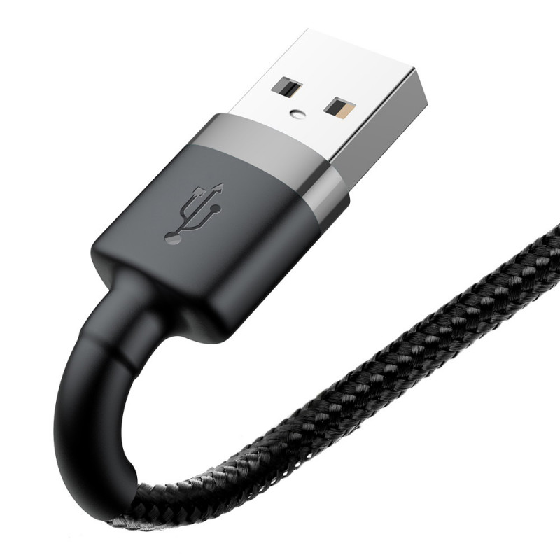 Купить Уценка Дата кабель Baseus Cafule Lightning Cable 1.5A (2m) (CALKLF-C) (Дефект упаковки / Серый / Черный) на vchehle.ua