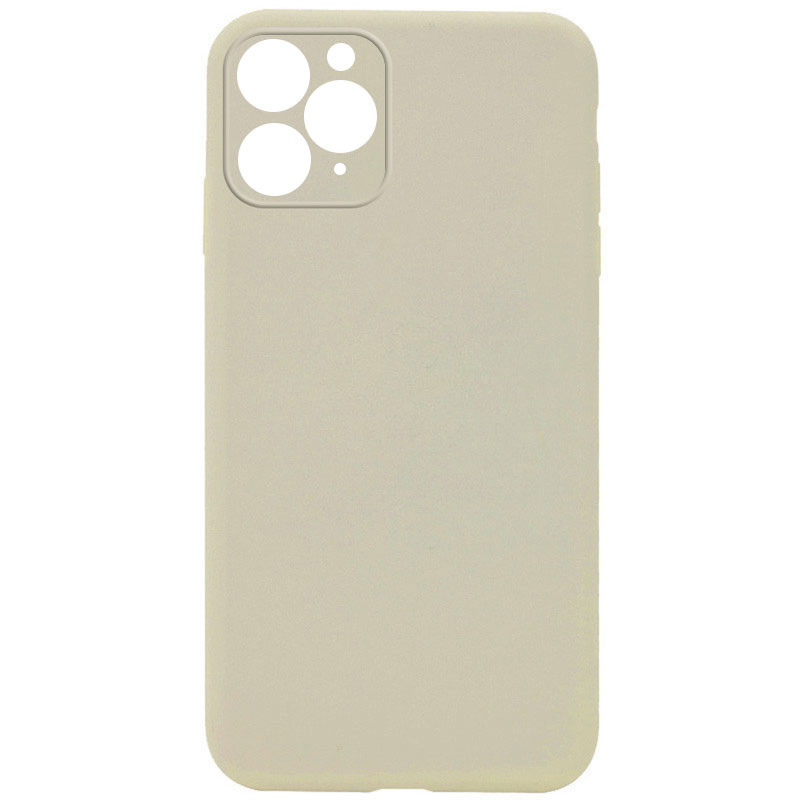 Silicone Case Square Full Camera Protective (AA) NOLOGO для Apple iPhone 11 Pro Max (6.5") (Бежевый / Antique White)