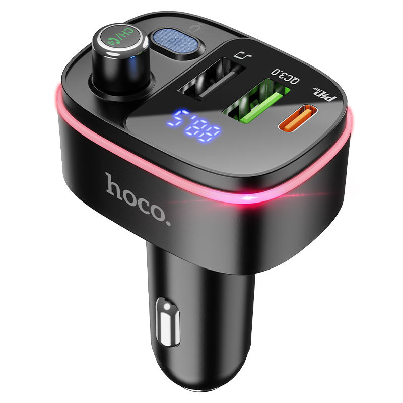Фото АЗП FM модулятор Hoco E62 PD20W+QC3.0 (2USB-A/1C) (Чорний) на vchehle.ua