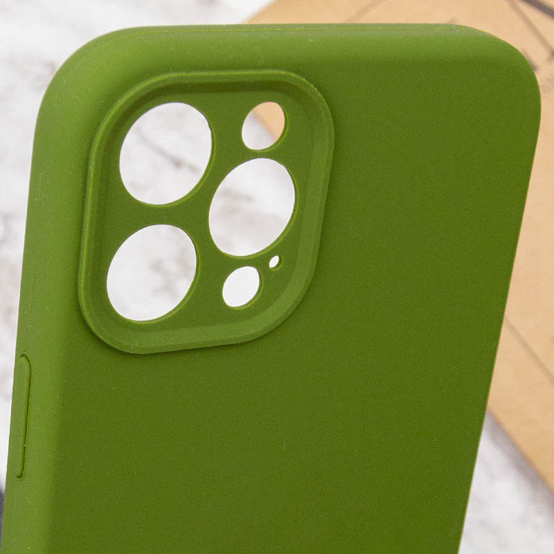 Купить Чехол Silicone Case Full Camera Protective (AA) NO LOGO для Apple iPhone 12 Pro (6.1") (Зеленый / Dark Olive) на vchehle.ua