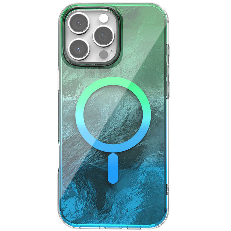Чохол TPU Shiny Mountain (MagFit) на Apple iPhone 16 Pro (6.3") (Green / Blue)