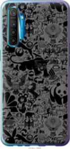 Чехол Чёрно-серый стикер бомбинг для Realme XT