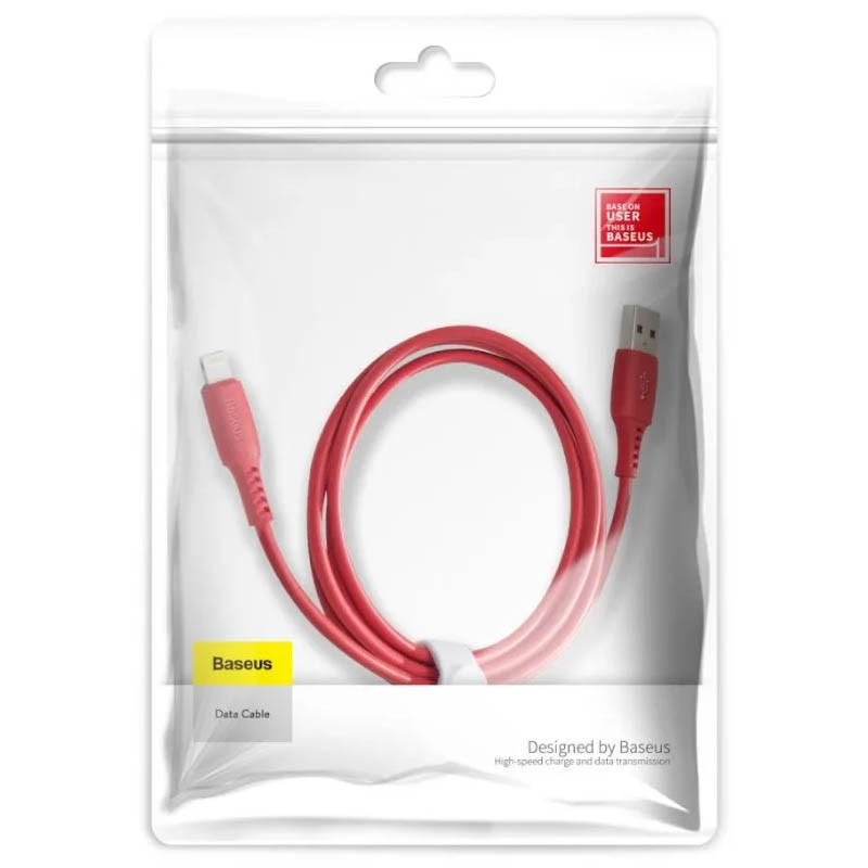 Купити Дата кабель Baseus Colorful USB to Lightning (2.4A) (1.2m) (CALDC) (Червоний) на vchehle.ua