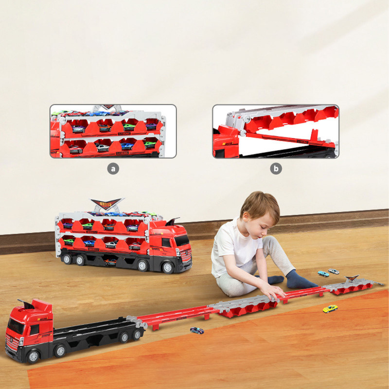 Фото Игровой набор-грузовик SHT D663-T202 Catapult Truck + 8 small car (Colorful) в магазине vchehle.ua