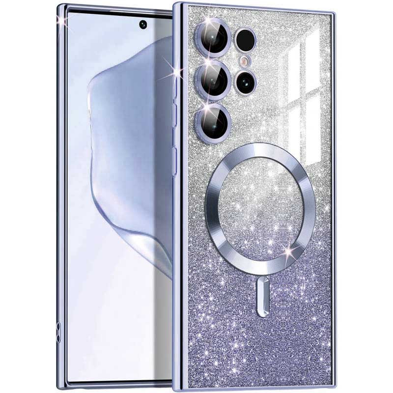 TPU чохол Delight case with Magnetic Safe з захисними лінзами на камеру на Samsung Galaxy S25 Ultra (Сірий / Lavender Gray)