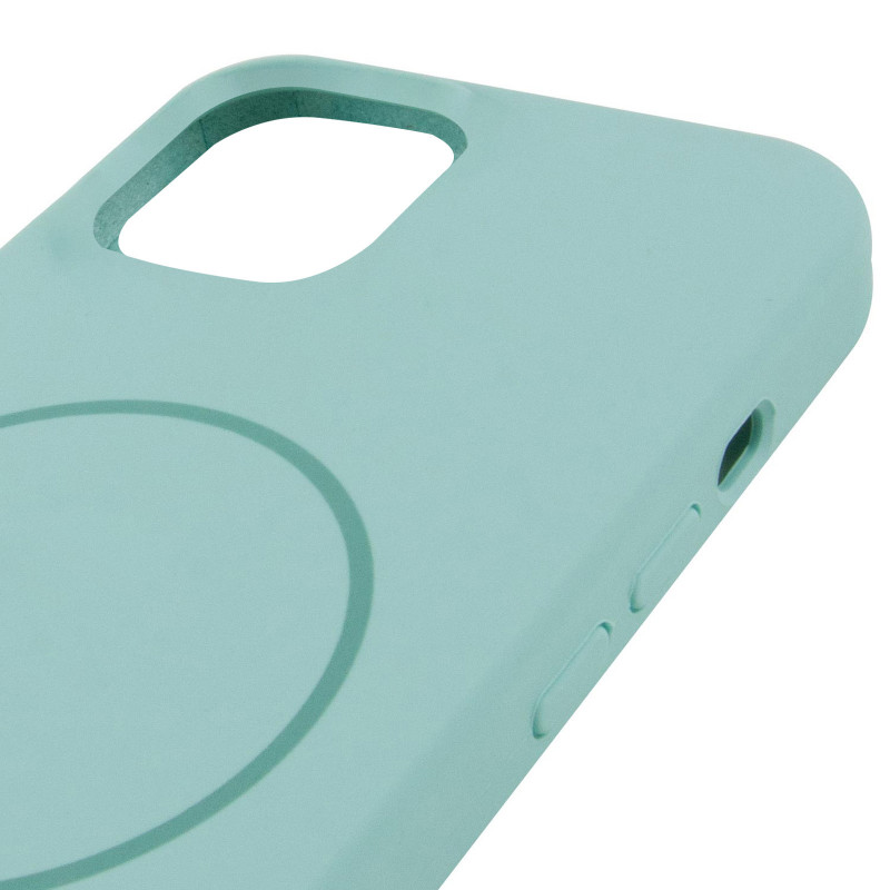 Чехол Silicone Case Full Protective (AA) NO LOGO with Magnetic Safe для Apple iPhone 11 (6.1") (Бирюзовый / Light Turquoise) в магазине vchehle.ua