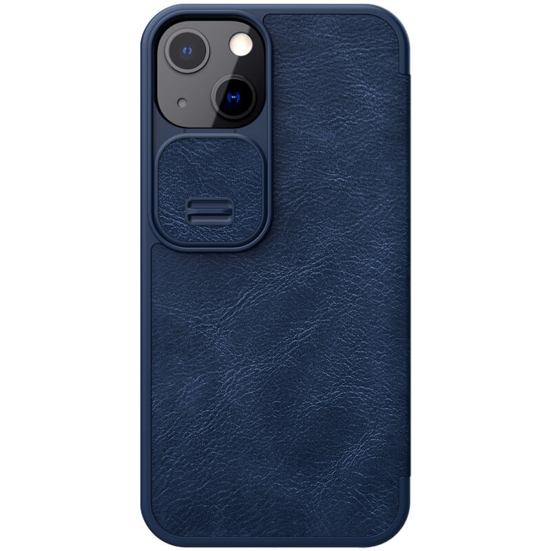 Фото Шкіряний чохол (книжка) Nillkin Qin Pro Camshield на Apple iPhone 14 (6.1") (Синій) на vchehle.ua