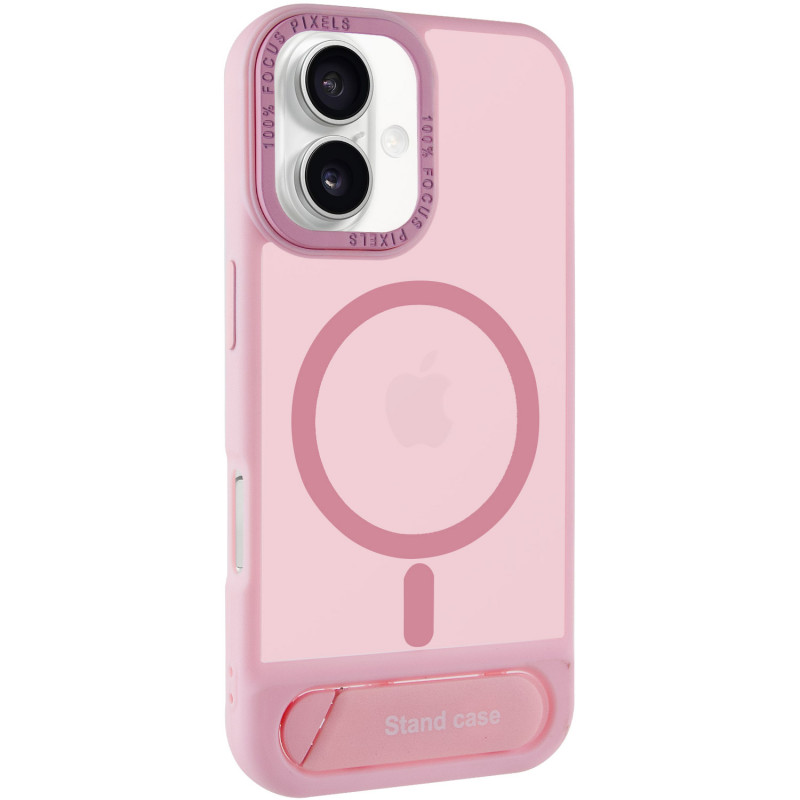 TPU+PC чехол Stand case для Apple iPhone 16 (6.1") (Pink)