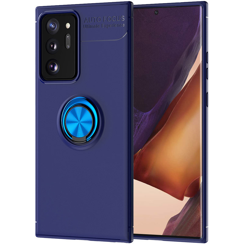 TPU чехол Deen ColorRing под магнитный держатель (opp) для Samsung Galaxy Note 20 Ultra (Синий / Синий)