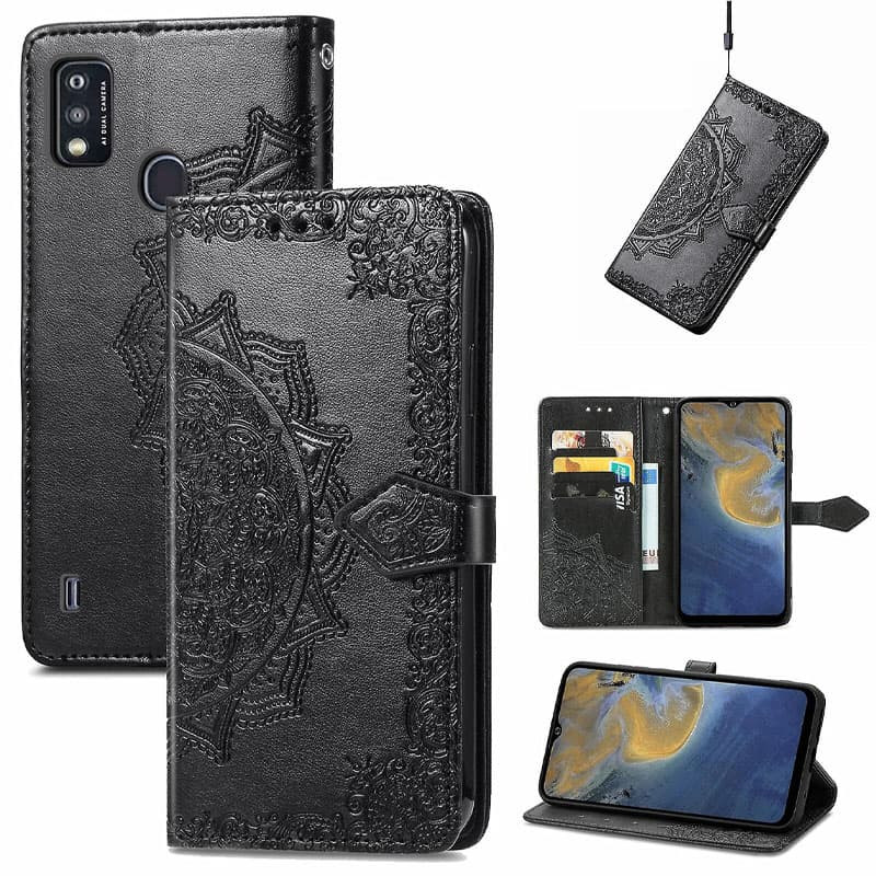 Шкіряний чохол (книжка) Art Case з візитницею на ZTE Blade A51 (Чорний) в магазині vchehle.ua