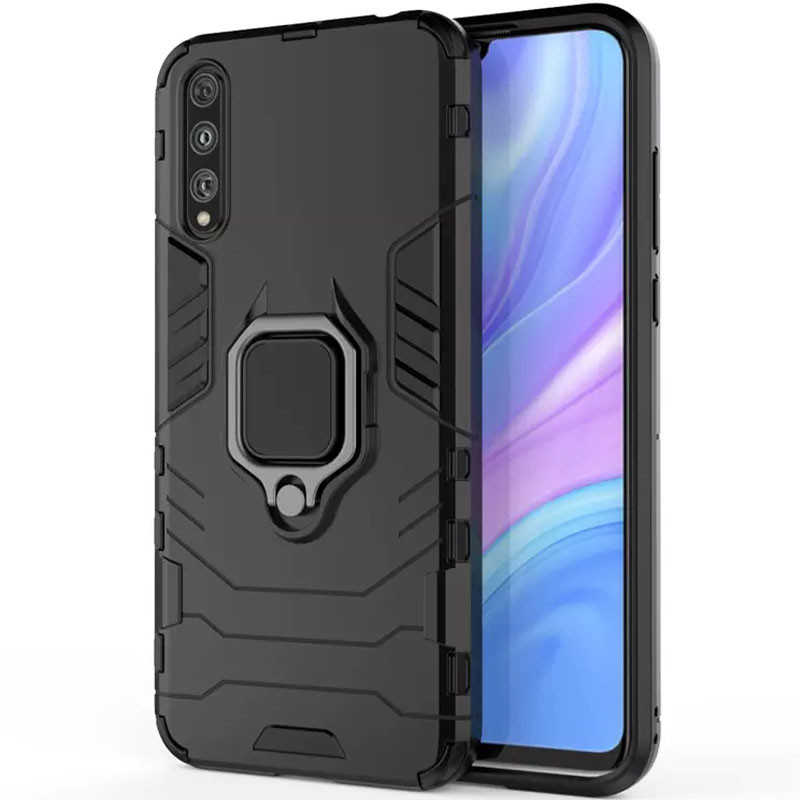 Ударостійкий чохол Transformer Ring for Magnet на Huawei Y8p (2020) / P Smart S (Чорний / Soul Black)