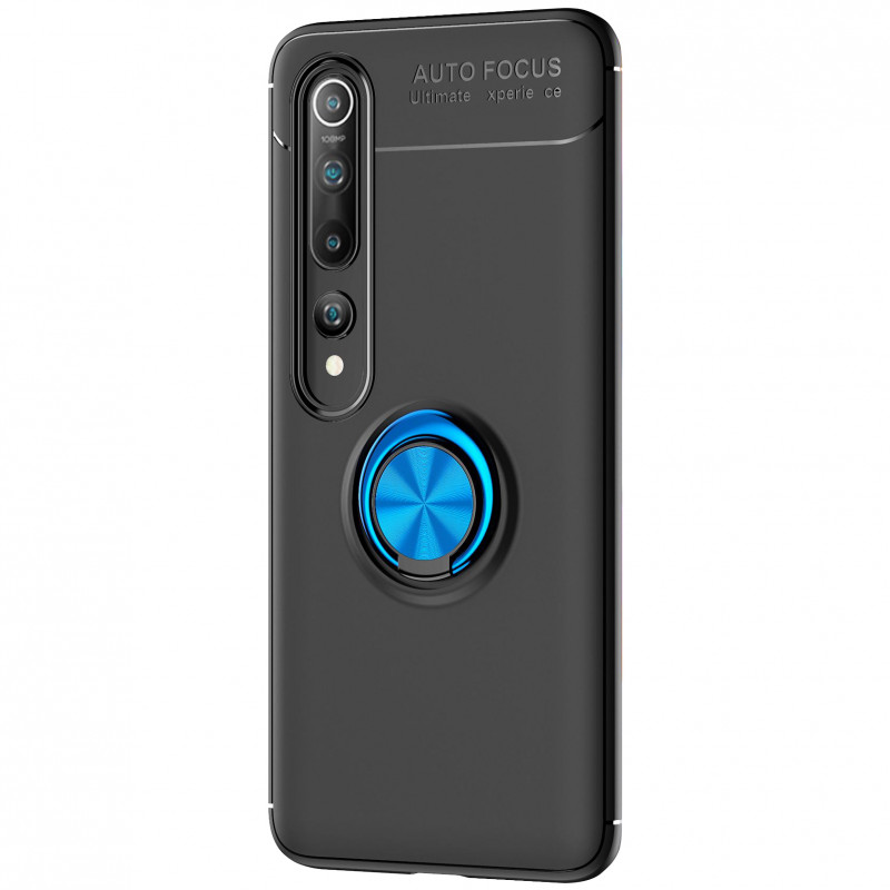 

TPU чохол Deen ColorRing під магнітний тримач (opp) для Xiaomi Mi 10 (Чорний / Синій) 881087