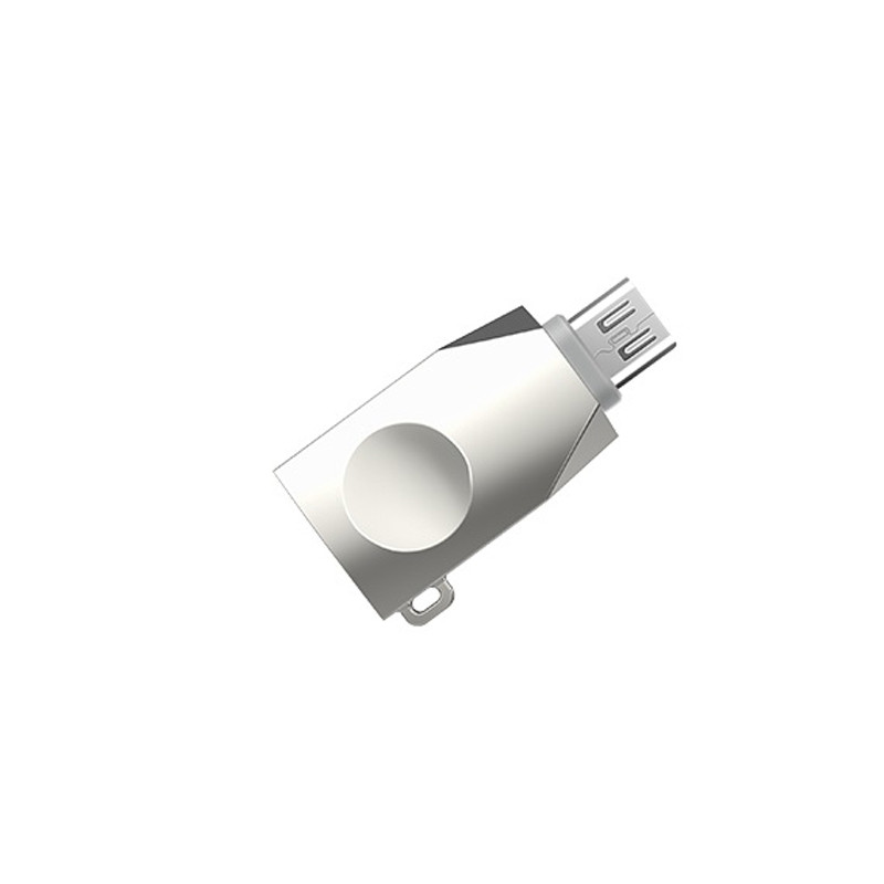 Перехідник Hoco UA10 OTG USB to MicroUSB (Сталевий) в магазині vchehle.ua