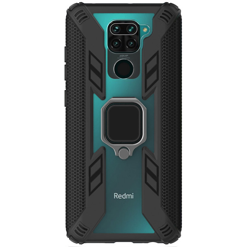 

Ударостійкий чохол Combo Ring for Magnet на Xiaomi Redmi Note 9 / Redmi 10X (Чорний) 925659