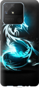 Чехол Бело-голубой огненный дракон для Realme Narzo 50A