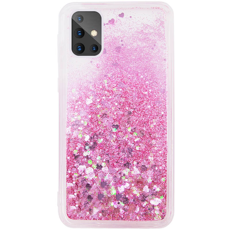 

TPU чехол Liquid hearts для Samsung Galaxy A51 (Розовый) 906136