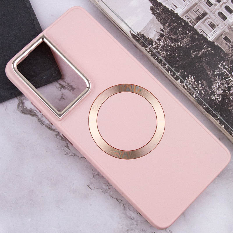 TPU чехол Bonbon Metal Style with Magnetic safe для Samsung Galaxy S21 Ultra (Розовый / Light Pink) в магазине vchehle.ua