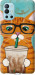 Чехол Зеленоглазый кот в очках для OnePlus 9R