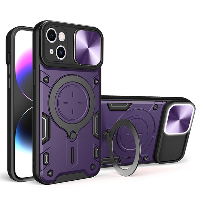 Удароміцний чохол Bracket case with Magnetic на Apple iPhone 15 (6.1") (Purple)