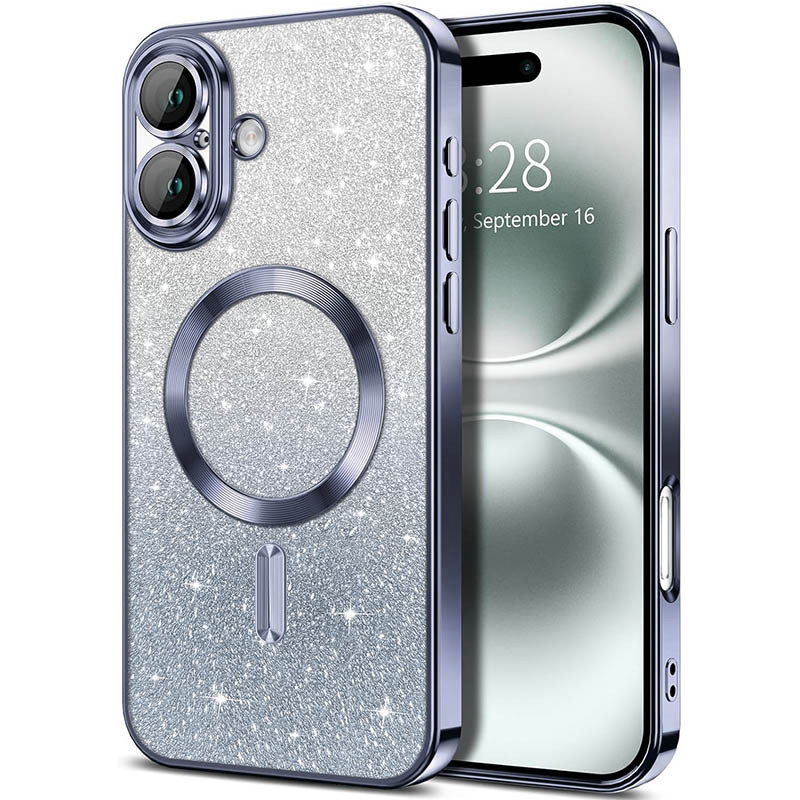 TPU чехол Delight case with Magnetic Safe с защитными линзами на камеру для Apple iPhone 16 (6.1") (Серый / Lavender Gray)