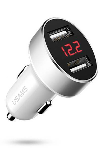 

АЗП для живлення від USAMS US-CC045 з LCD дисплеєм (2USB 2.1A) (Білий) 682907