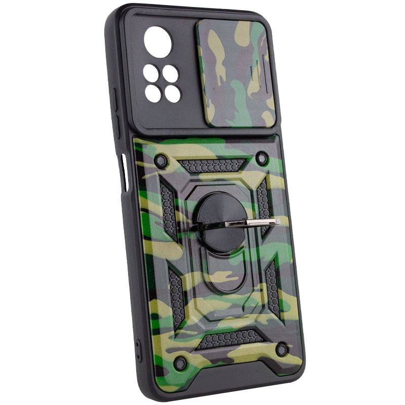 Фото Ударостійкий чохол Camshield Serge Ring Camo на Xiaomi Poco X4 Pro 5G (Зелений / Army Green) в маназині vchehle.ua