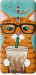 Чехол Зеленоглазый кот в очках для Nokia 8