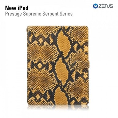 Кожаный чехол Zenus Prestige Supreme Serpent Series для Apple IPAD 3/2 (Желтый)