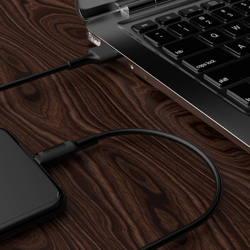 Купити Дата кабель Borofone BX1 EzSync USB to Lightning (1m) (Чорний) на vchehle.ua
