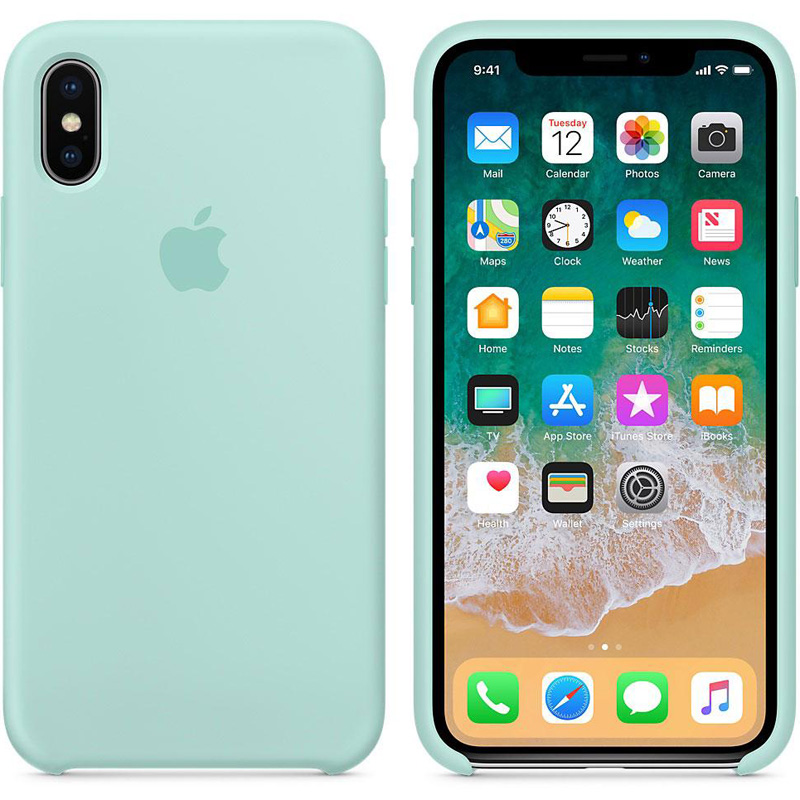 Фото Чехол Silicone Case (AA) для Apple iPhone XS Max (6.5") (Бирюзовый / Marine Green) в магазине vchehle.ua