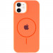 Фото Чехол Silicone Case Full Protective (AA) with Magnetic Safe для Apple iPhone 11 (6.1") (Оранжевый / Papaya) на vchehle.ua