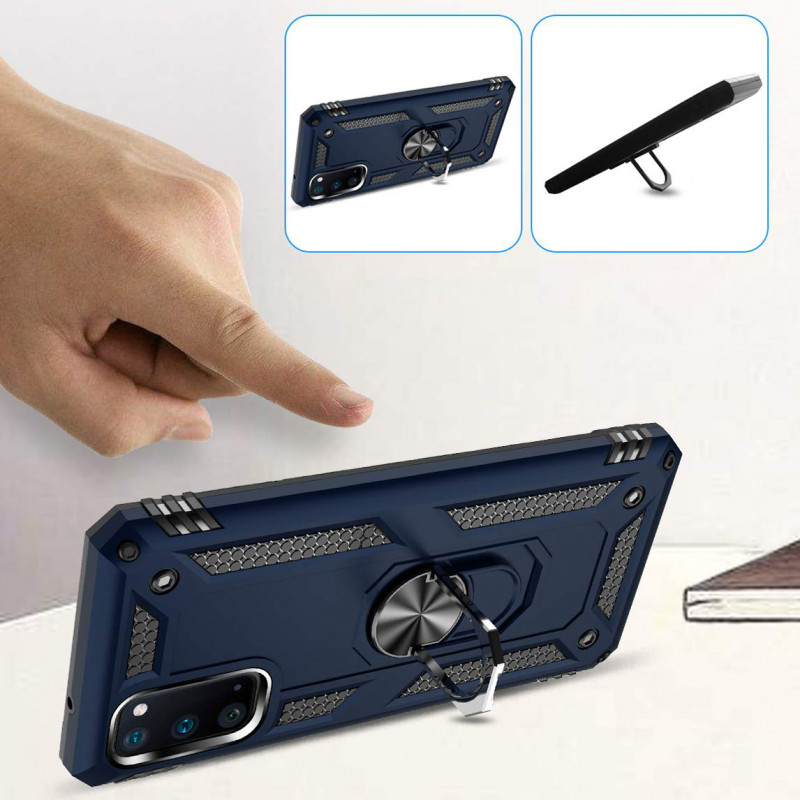 Фото Ударостійкий чохол Serge Ring for Magnet на Samsung Galaxy S20 (Темно синій) в маназині vchehle.ua
