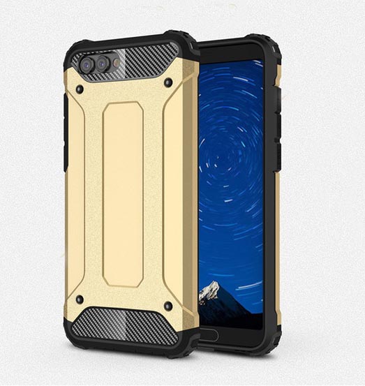Бронированный противоударный TPU+PC чехол Immortal для Huawei Honor 10 (Золотой)