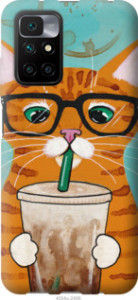 Чехол Зеленоглазый кот в очках для Xiaomi Redmi 10