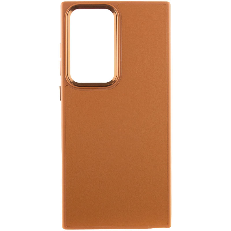 Шкіряний чохол Bonbon Leather Metal Style на Samsung Galaxy S22 Ultra (Коричневий / Brown)