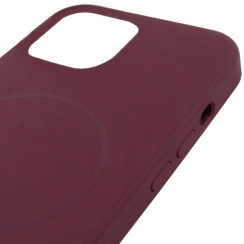 Чехол Silicone Case Full Protective (AA) NO LOGO with Magnetic Safe для Apple iPhone 11 (6.1") (Бордовый / Plum) в магазине vchehle.ua