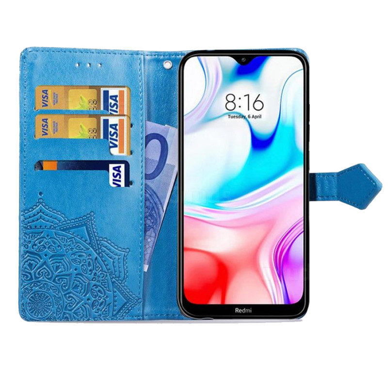 Фото Кожаный чехол (книжка) Art Case с визитницей для Xiaomi Redmi 8 (Синий) в магазине vchehle.ua