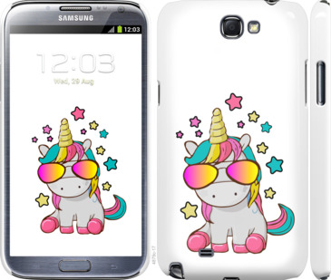 

Чехол Единорог в очках для Samsung Galaxy Note 2 N7100 911606