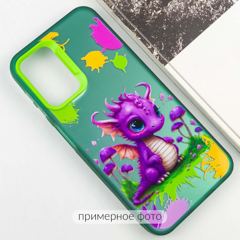 Фото TPU+PC чохол TakiTaki Graffiti magic glow на Samsung Galaxy S22 (Baby dragon / Green) на vchehle.ua
