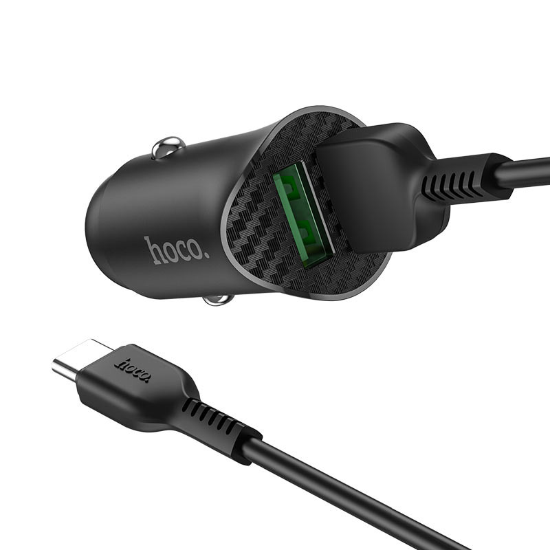 Фото Уцінка АЗП Hoco Z39 QC3.0 (2USB) + Type-C (Дефект пакування / Чорний) в маназині vchehle.ua