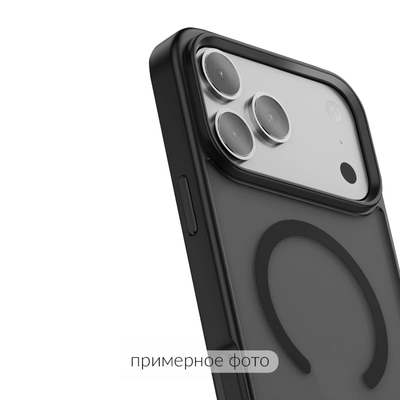 Фото TPU+PC чохол Metal Buttons with Magnetic Safe Colorful на Apple iPhone 17 (6.3") (Чорний / Black) в маназині vchehle.ua