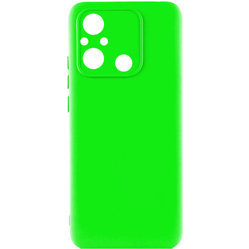 Чехол TPU GETMAN Liquid Silk Full Camera для Xiaomi Redmi 12C (Салатовый / Neon Green)