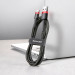 Купить Дата кабель Baseus Cafule Type-C Cable 3A (0.5m) (CATKLF-A) (Красный / Черный) на vchehle.ua