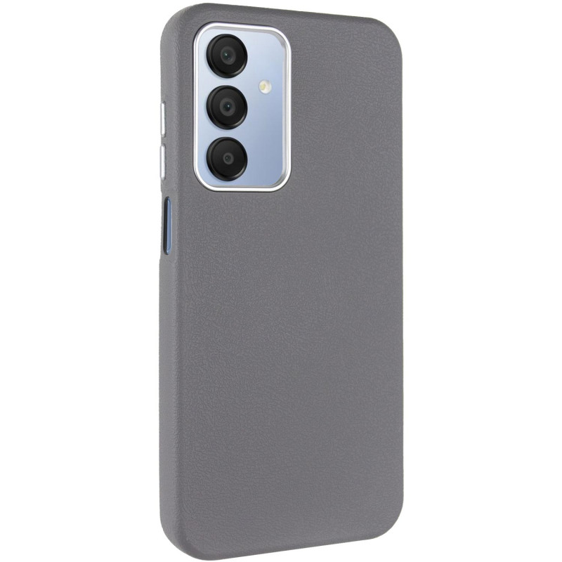 Кожаный чехол Leather Case Metal Buttons для Samsung Galaxy A25 5G (Titanium Gray)